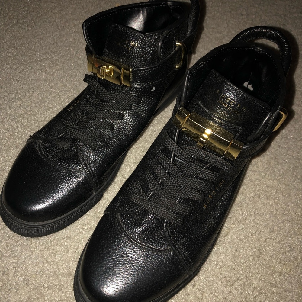BUSCEMI 100mm gold plated high top men’s shoes